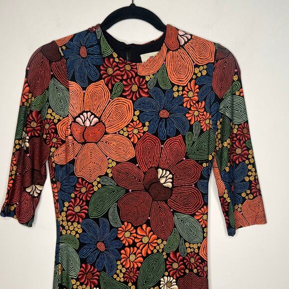 Farm Rio Stitched Flower Print Midi Dress Size Small - Picture 5 of 11